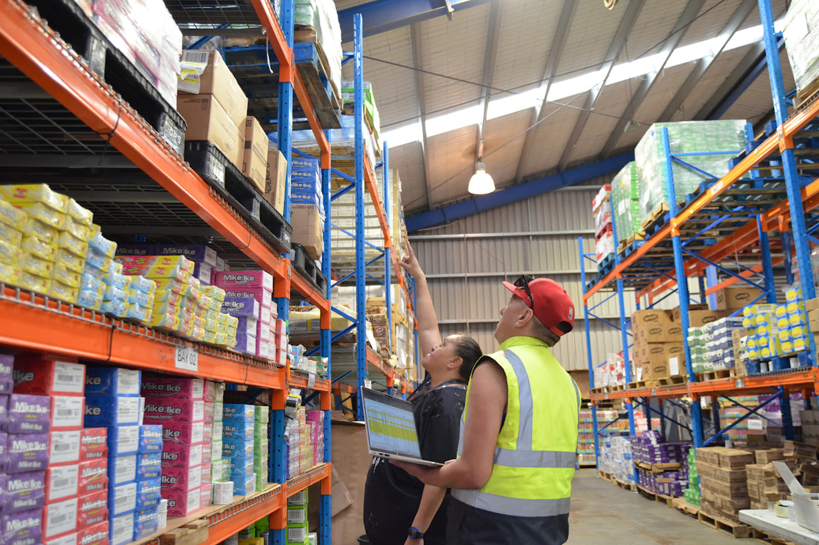Steve Sartin working in the International Foods Limited warehouse