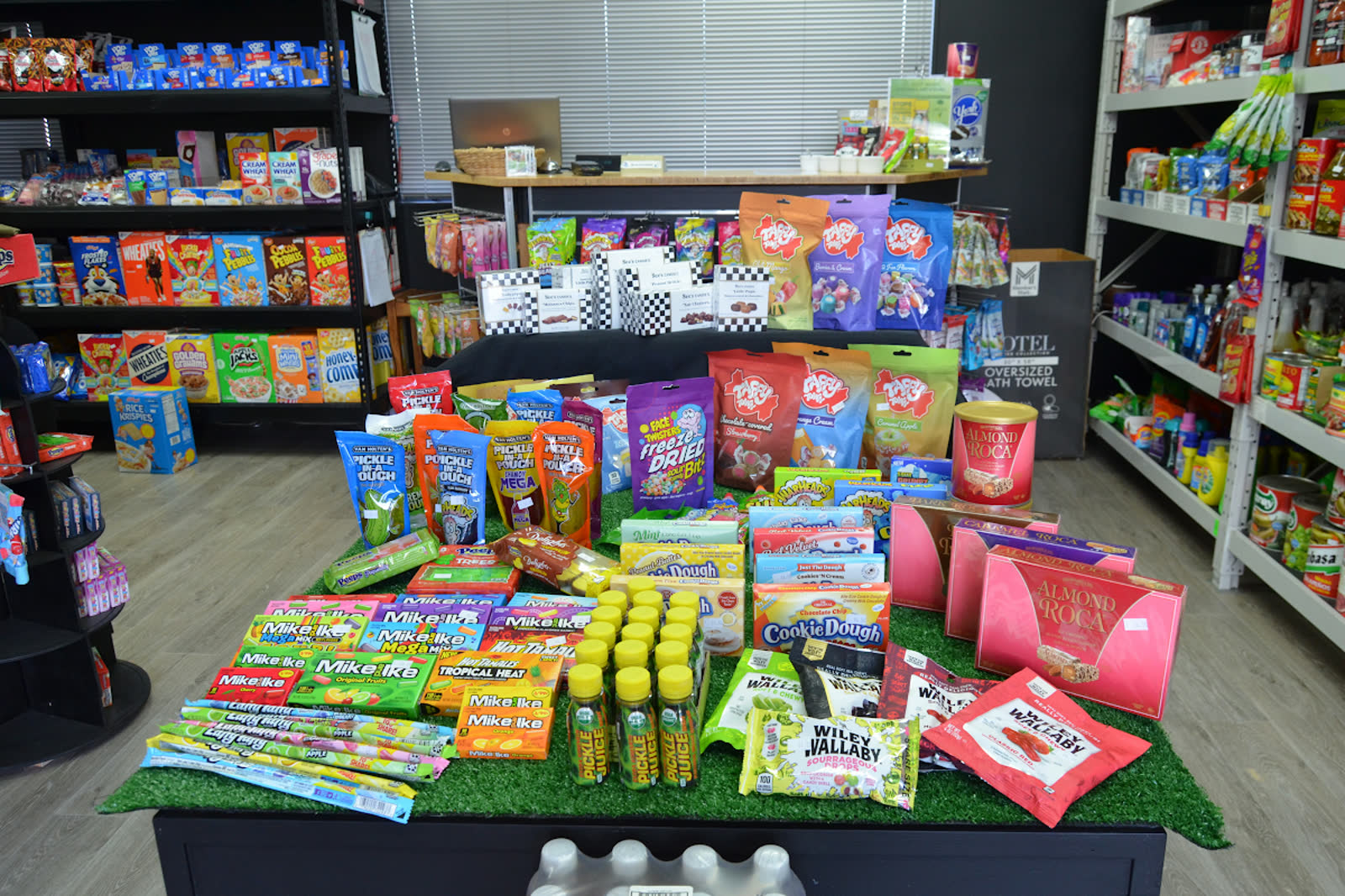 A broad range of international products displayed in the International Foods Limited store