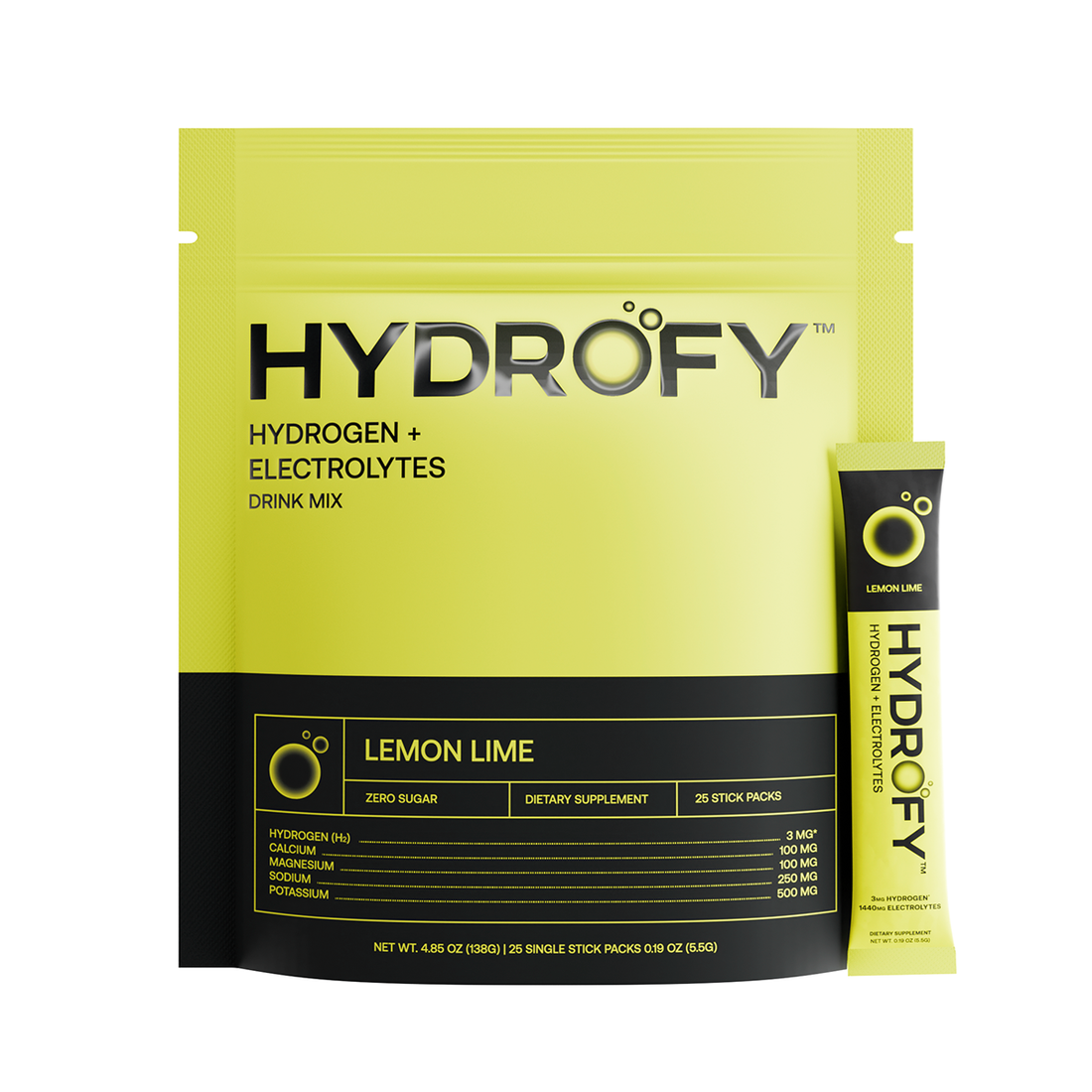 Hydrofy Lemon Lime pouch and drink-mix stick