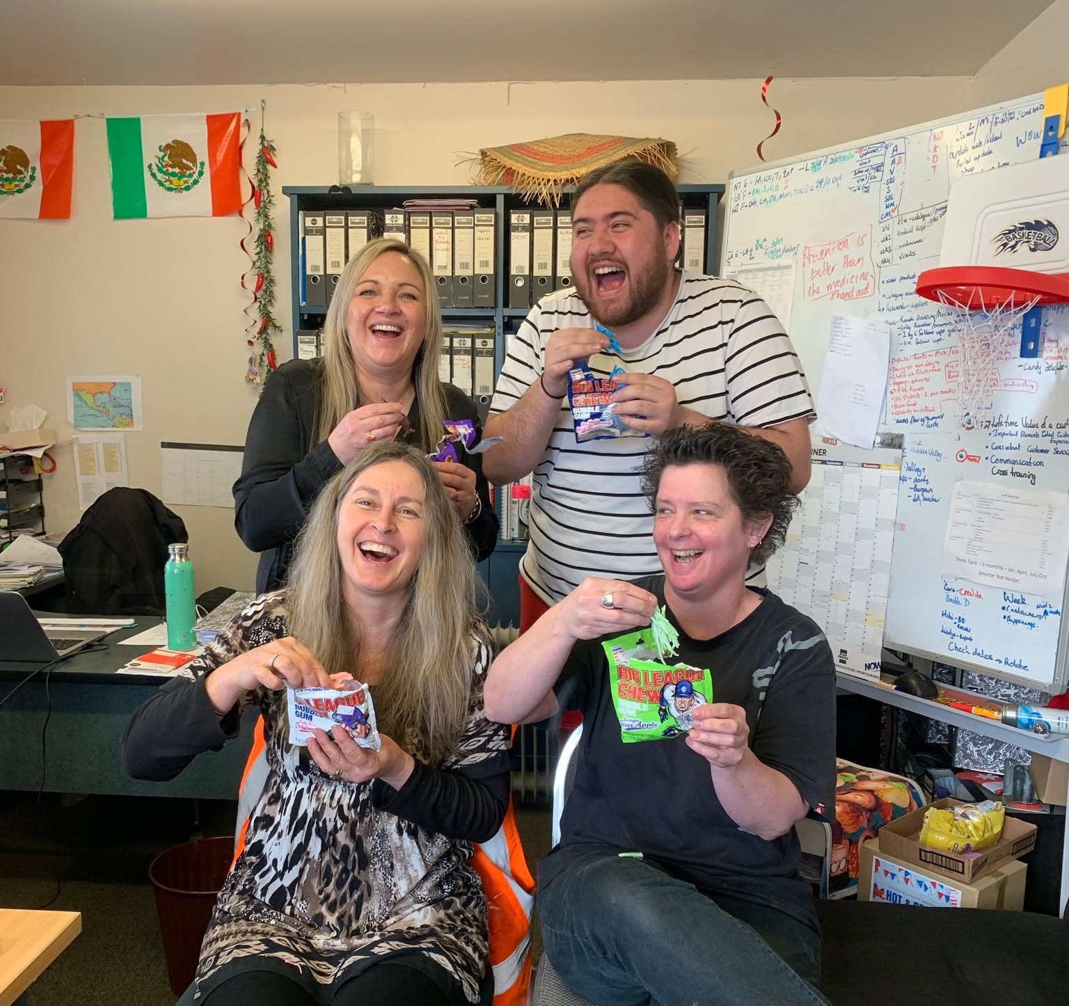 The International Foods team reviewing products together